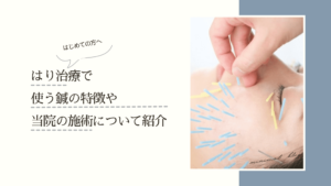 はり治療で使う鍼の特徴