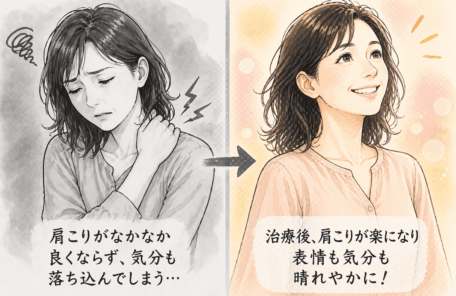 鍼灸治療をすると肩こりのお悩みが楽に