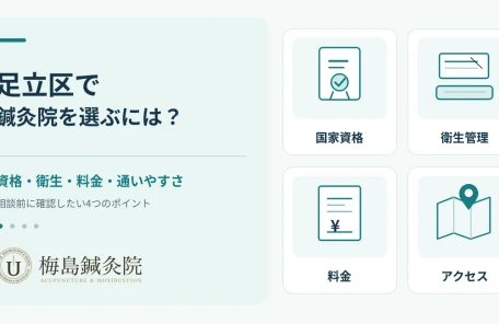 足立区で初めて鍼灸院を選ぶ際に確認したい国家資格・衛生管理・料金・アクセスのポイント